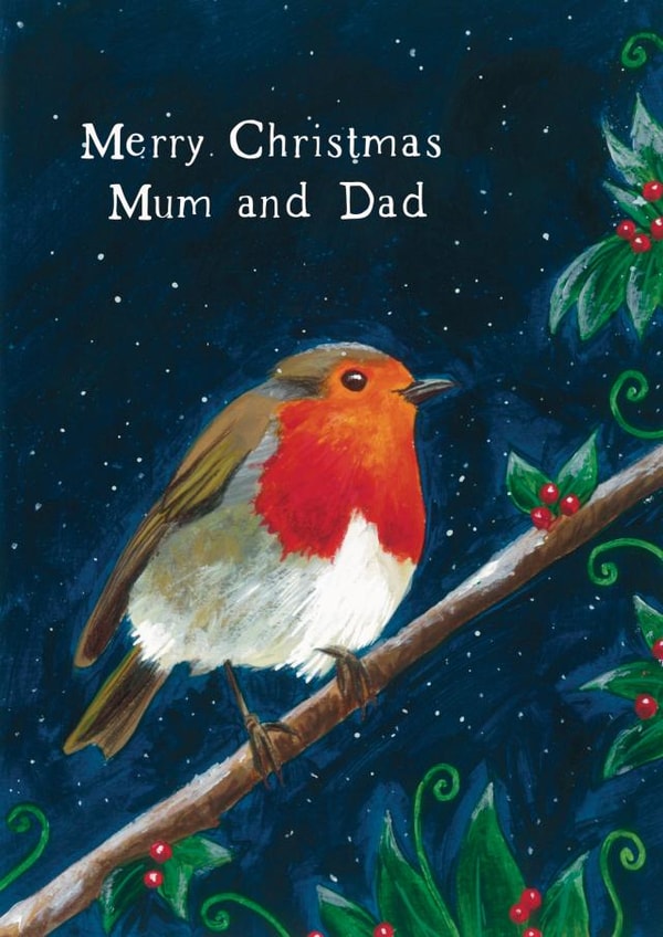 Christmas Robin card - for Mum and Dad created by Giddy Kipper