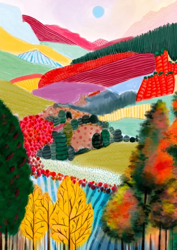 Blank Yosemite vibrant card created by Yaz Raja Designs