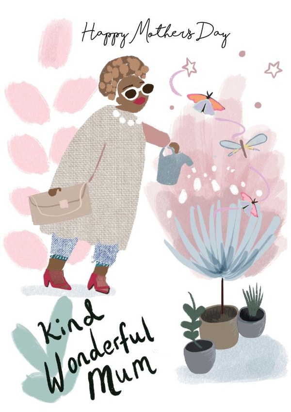 Pretty Illustrated Mothers Day Card - Wonderful Mum - Gardening created by Tigerlily
