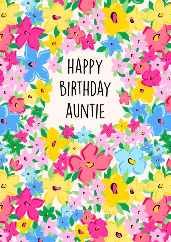 Pretty Birthday Card - Auntie - Floral created by Poppy & Mabel 