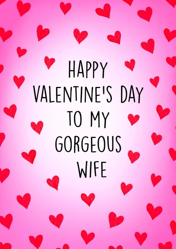 Pretty Valentine's Day Card - Gorgeous Wife - Hearts created by Poppy & Mabel 