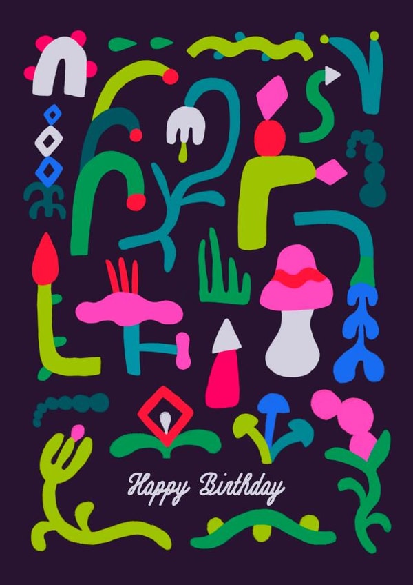 Dark Botanical Birthday created by Aley Wild Illustration