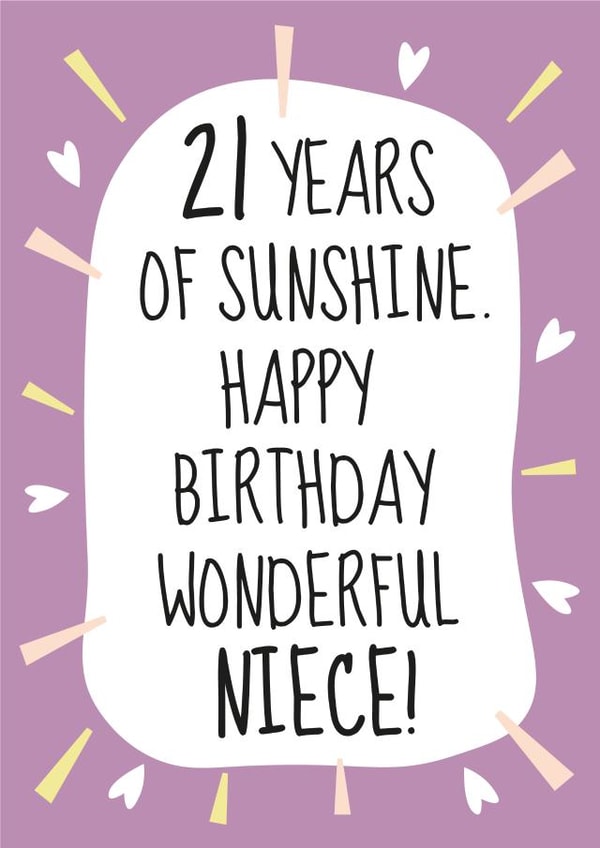 Cute 21st Birthday Card - For Wonderful Nieces! created by Amy Munro