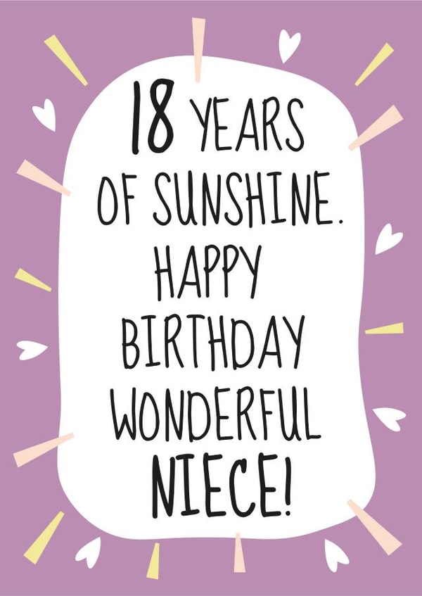 Cute 18th Birthday Card - For Wonderful Nieces! created by Amy Munro