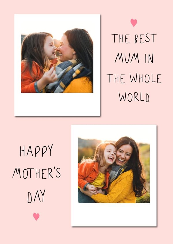 Cute Polaroid Photo Card - Best Mum - Mothers Day created by @hollielonglanddesigns
