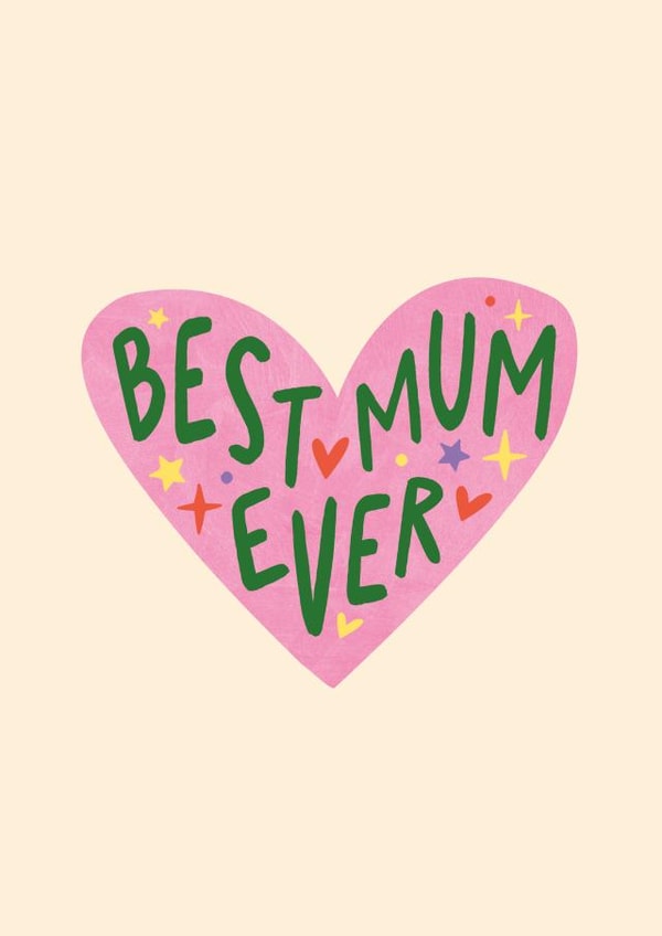 Cute Heart Mother's Day Card - Best Mum Ever created by Studio Mads