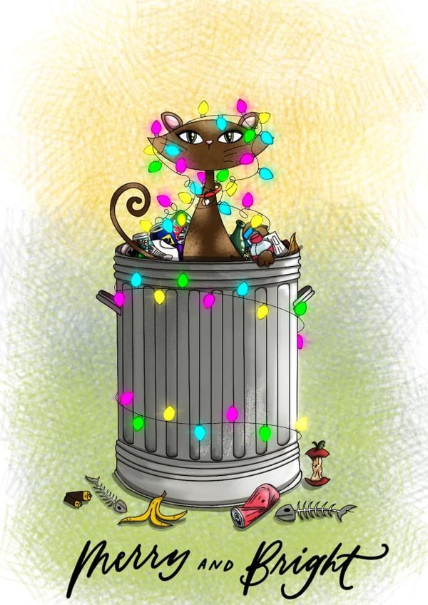 Funny Christmas card. Blank for your own message. created by Appleshed Art