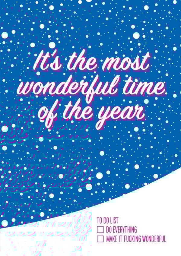 Funny Christmas card - It's the most wonderful time of the year, for to do lists created by THIS MAMA DOES