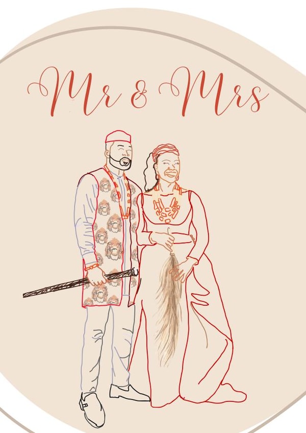 Traditional Igbo Wedding card for Newlyweds created by Yvonne Blake