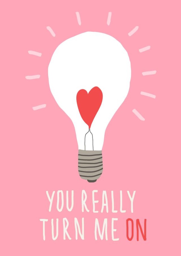 Funny Valentine's Day card - Turn on - for your partner created by Julia Zaitseva