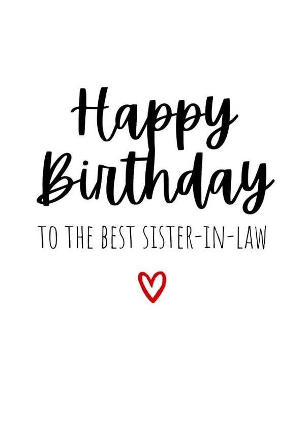 Typography Birthday Card - Sister-in-law created by Amy (Hedgecards)