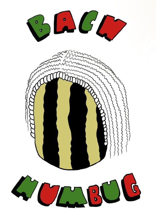 Bach Humbug - sweet festive Christmas card for music lovers or bah humbugs created by Matt Nicholas Illustration