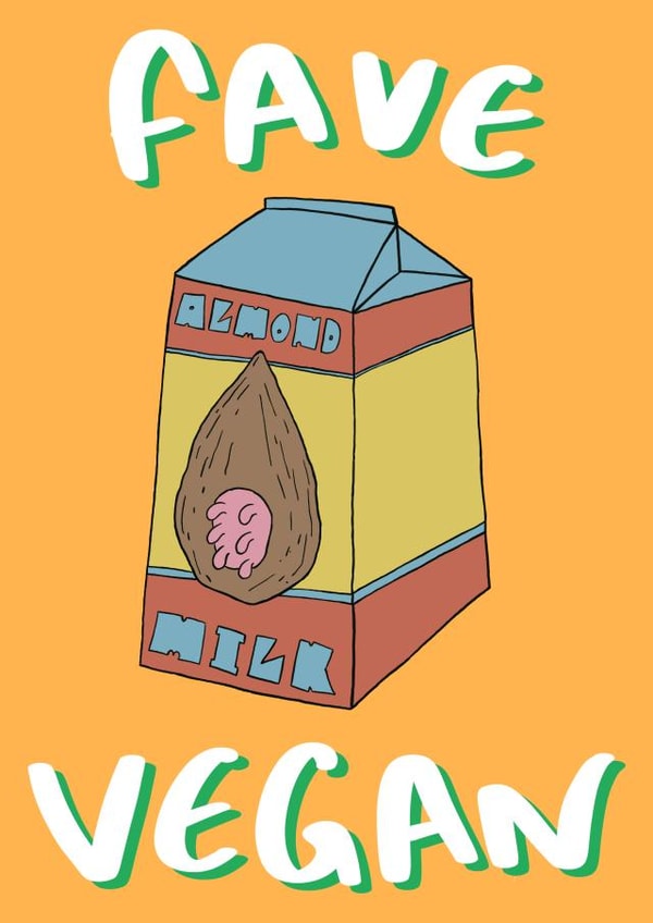 Quirky card celebrating your favourite plant-based person! created by Matt Nicholas Illustration