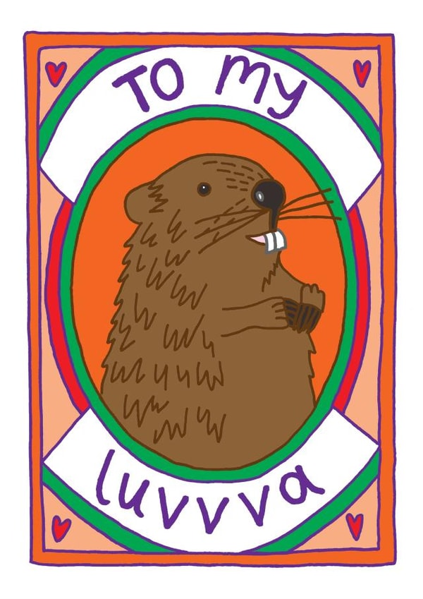 Cute Anniversary/Valentines Card - Beaver - To My Lover created by You've Got Pen On Your Face