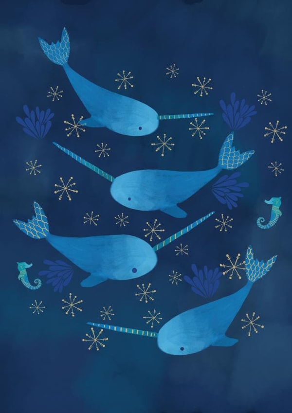 Winter Whales all purpose Card created by Annie Wilkinson