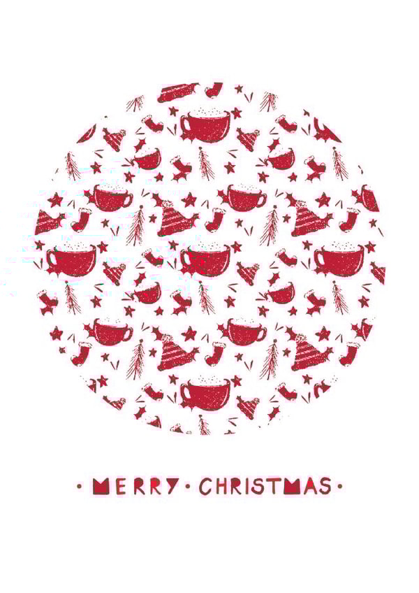 Christmas Cosy Favourites -Festive Pattern -Merry Christmas - Fun Christmas Card created by Brightapril Art