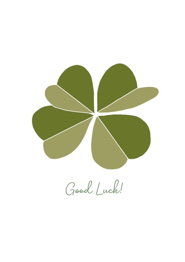 Good Luck Clover Card - Green Good Luck - Four Leaf Clover created by Brightapril Art