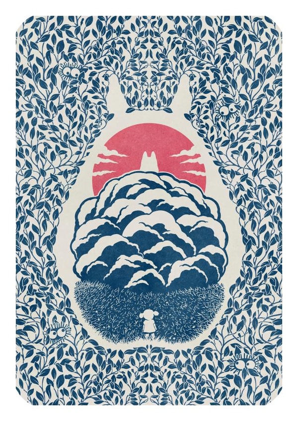 Elegant ornamental card for anime lovers - Magical and dreamlike illustration. created by Roberto Nieto