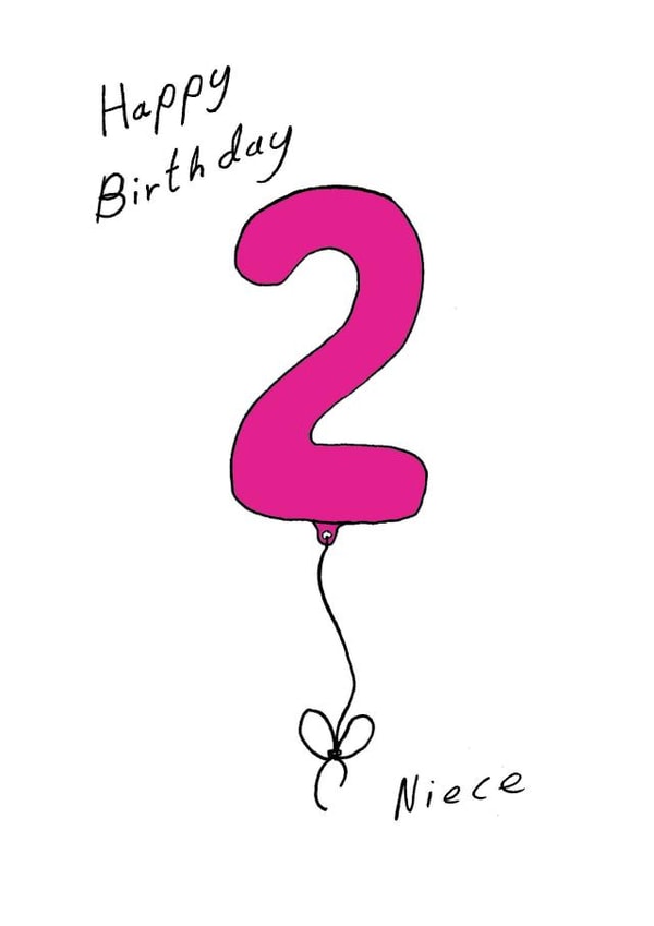 Cute 2nd Birthday Card - Niece - Balloons created by A Ray of Sunshine Cards