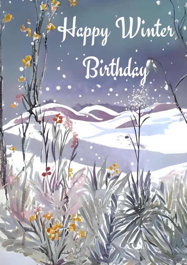 Pretty Birthday Card - Winter Birthday created by Paul Welbourn