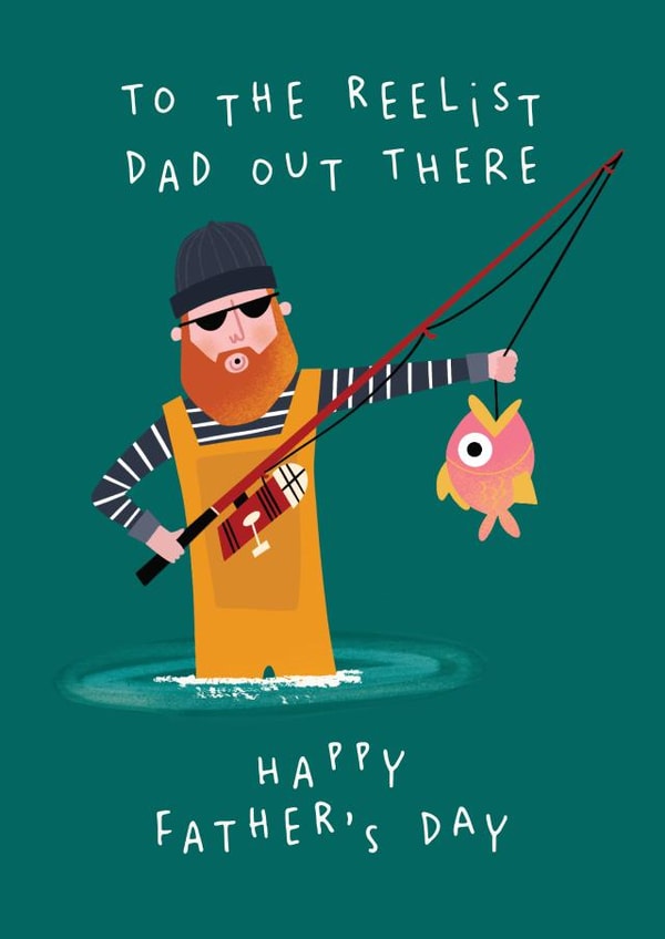 Cute and Funny Father's Day Card - Reelist Fishing Dad created by AbiGoLucky