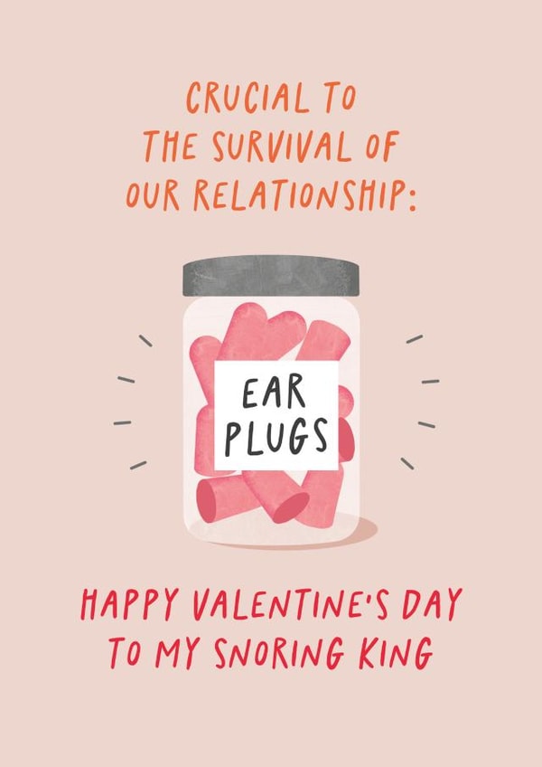 Funny Valentine's Day Card - Snoring King created by Studio Mads