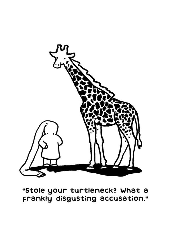 funny giraffe turtleneck cartoon - for any occasion created by Thomas Wykes