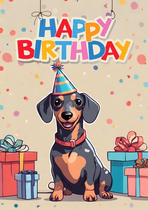 Cheerful Sausage dog to spread birthday joy created by OtterNorth