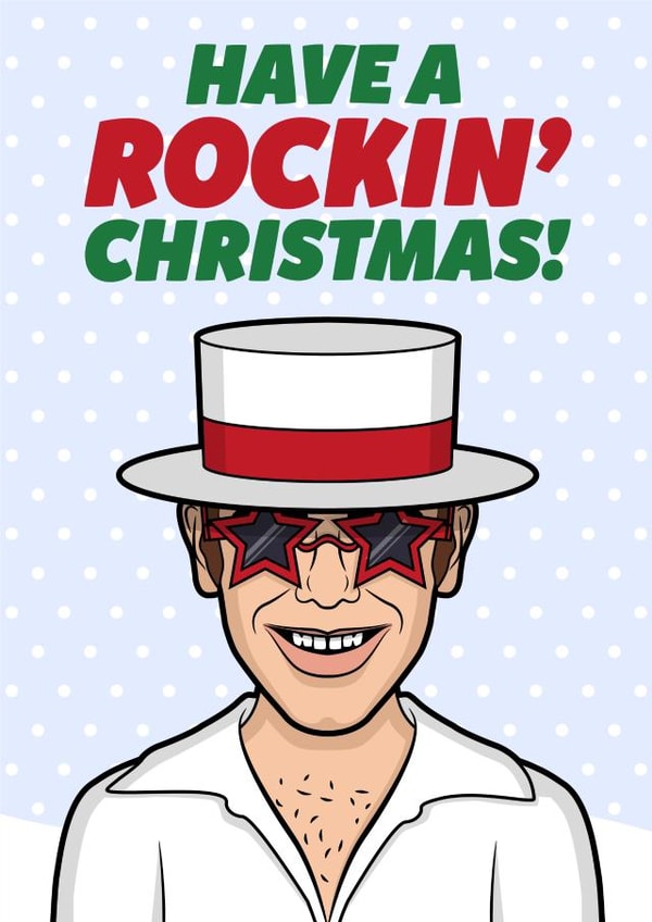 Funny Celebrity Elton Christmas Card For Music Fan created by HollerPop