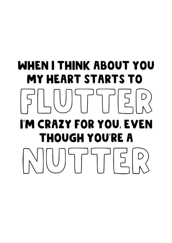 Cheeky Love Card - Valentine's Day - You're a Nutter created by The Blunt Badger