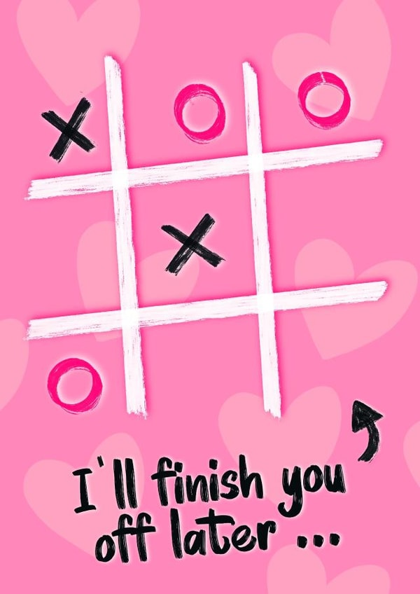 Rude Valentine's Game Card - Naugh(ty) and Crosses - For Partner created by Lisa Wardle