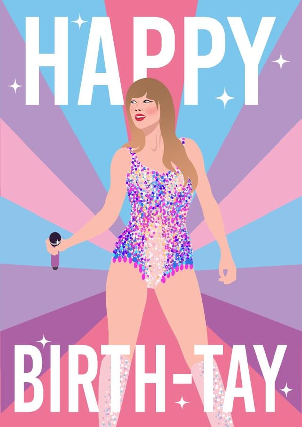 Happy Birth-tay Card | Taylor Swift Era's Tour Lover Swiftie Birthday Card created by Abi Lee