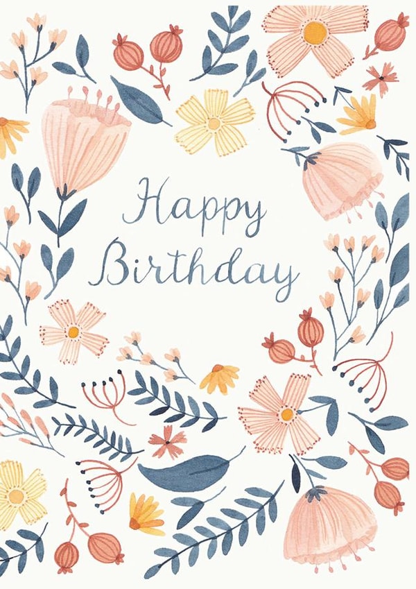 Floral Happy Birthday Card created by Louise Jewell