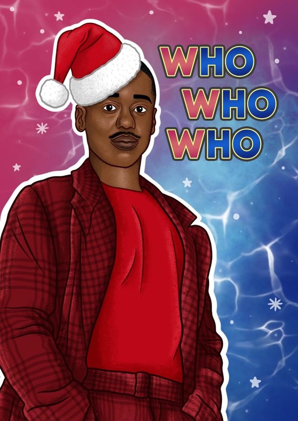 Cool Doctor who Card - Ncuti Gatwa - who who who created by Blue Kiwi Design