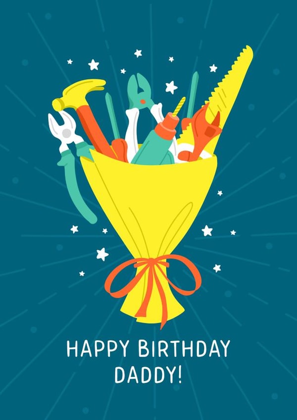Tool Bouquet Birthday card - For Dad created by Evie Garnett Designs