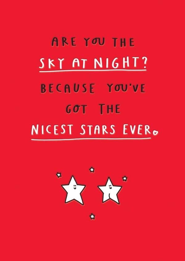 Funny Valentine Card - Are You The Sky At Night? created by mungo and shoddy