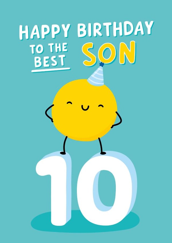 Cute Birthday Card - For Son - 10 Today created by Macie Dot Doodles