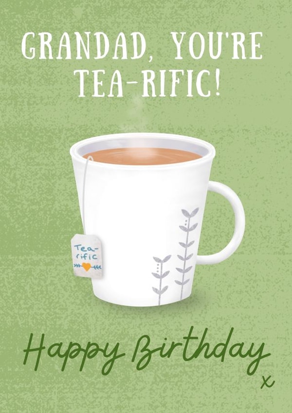 Cute Birthday Card - Tea-rific Grandad created by Rebecca Handy