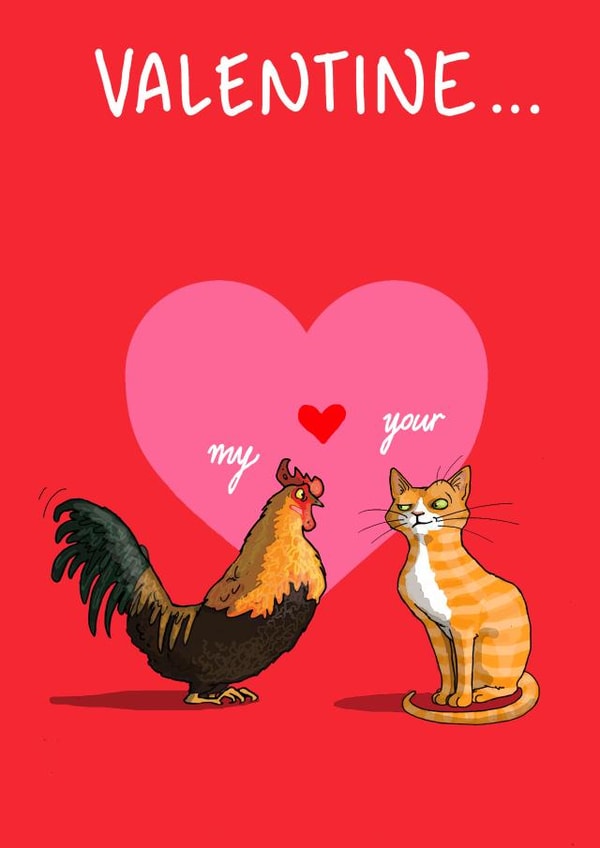 Funny Valentines Card - My Cock, Your Pussy created by Bryony Jackson Walters