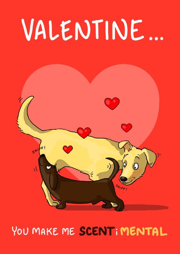 Punny Valentines Card - Dogs - Scentimental created by Bryony Jackson Walters