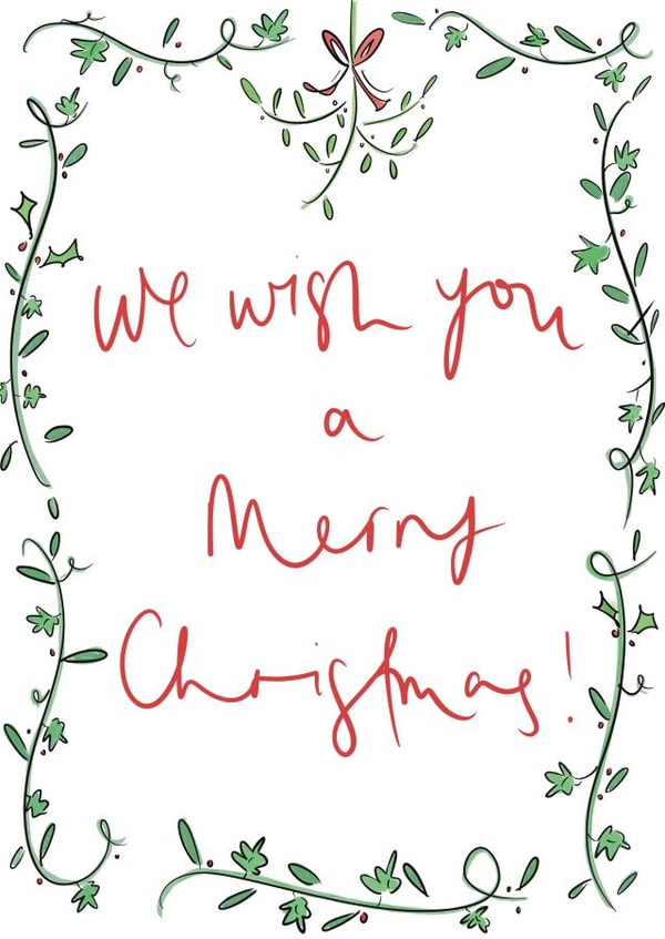 Pretty Christmas Card - Holly and Mistletoe created by Bellynam Studio