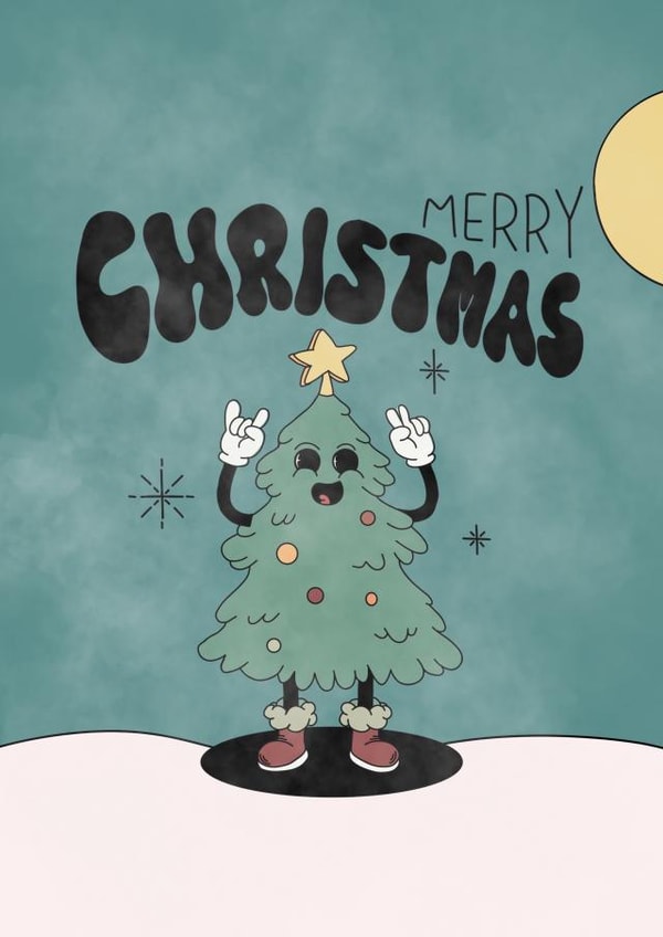 Christmas card for boyfriend girlfriend funny retro vintage friend created by HerculesHollow