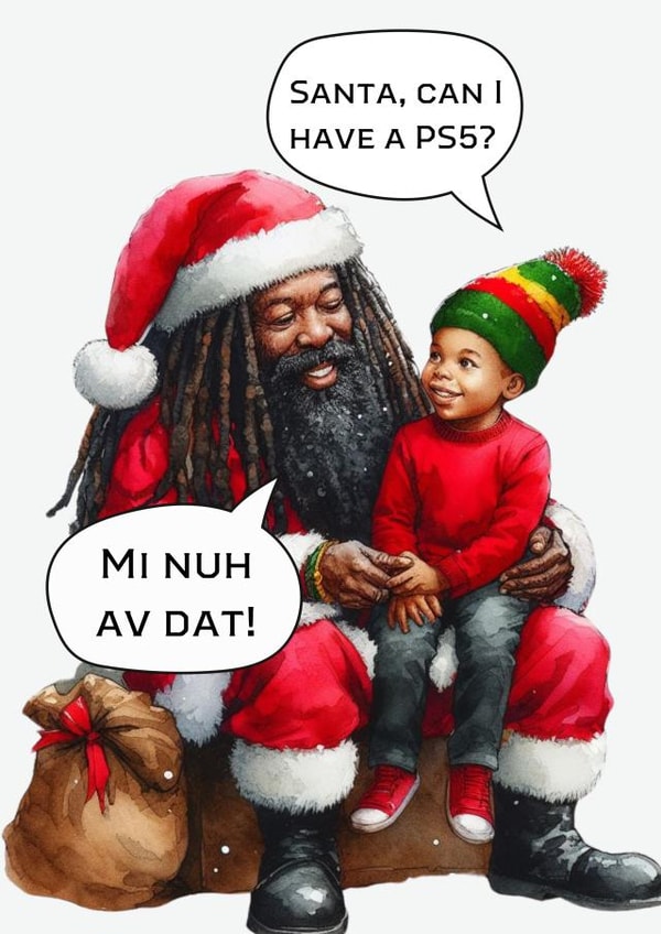 Funny Christmas Black Santa Card created by Apexity Greetings