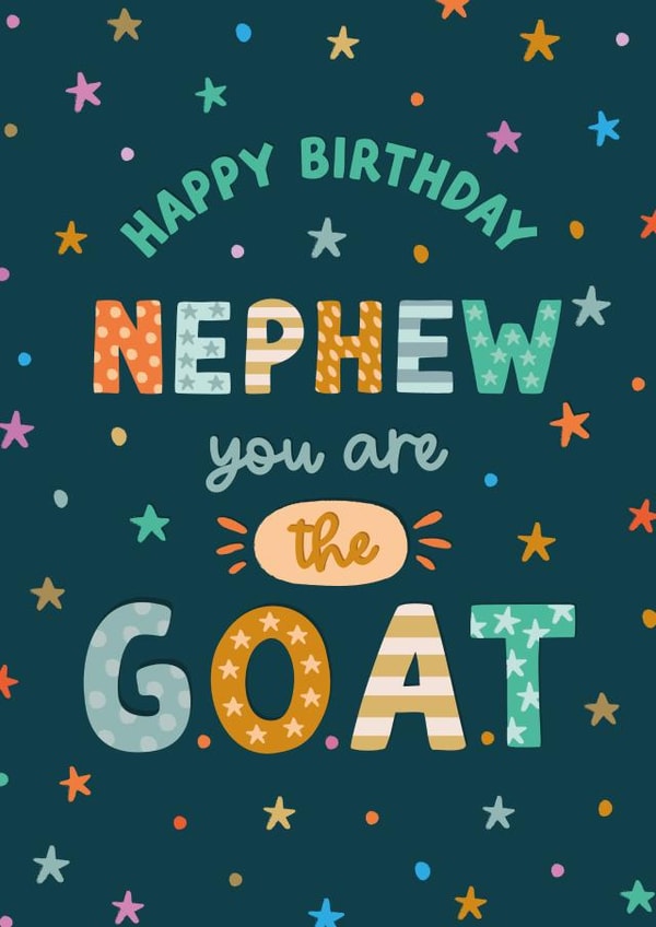 Classic Birthday card - for your Nephew - Greatest of all time created by The Pattern Press