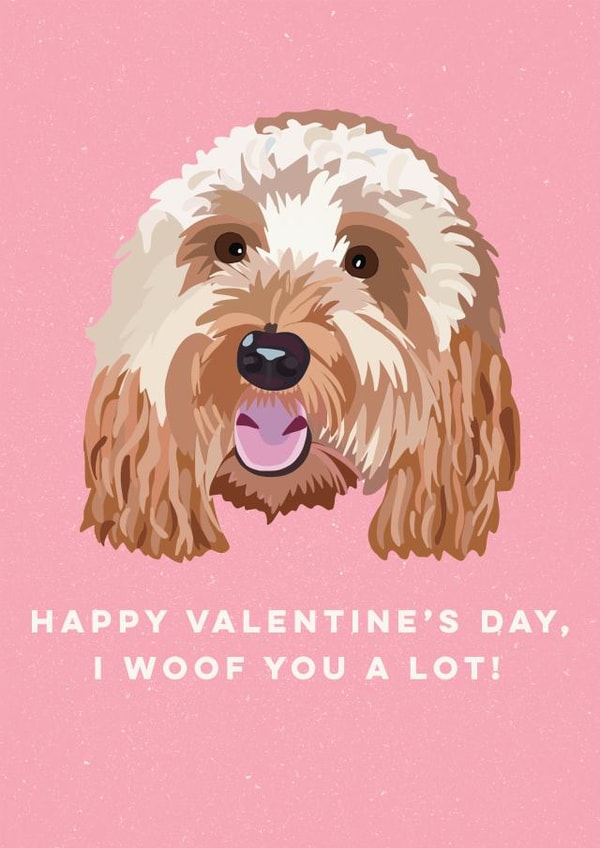Cute Valentine's Day Card - I Woof You A Lot created by Sweetlove Press