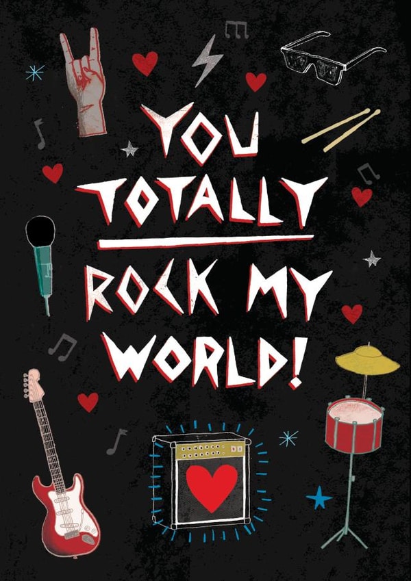 Cute Valentine's Day Card - You Rock My World created by Pencilface