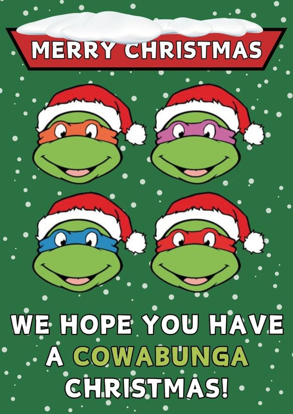 Cool Christmas Card - Turtles, Cowabunga - Merry Christmas created by Tom Sheldrick