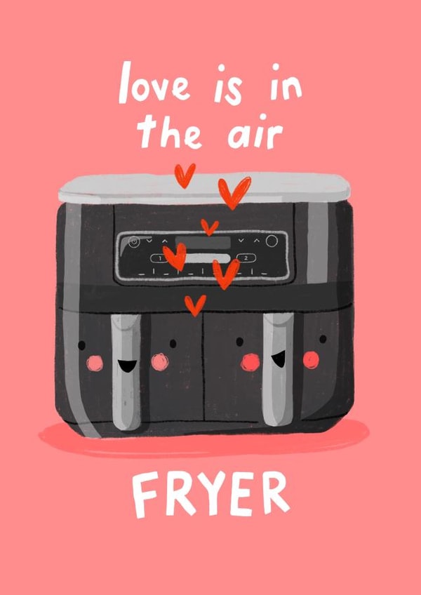 Punny Valentines Air Fryer Card - Love Is In The Air Fryer created by Nicola Watson