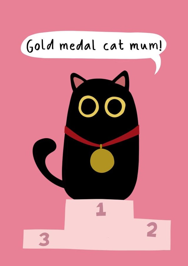 Cute Cat Mother’s Day Card - for a Gold Medal Mum created by Running with Scissors