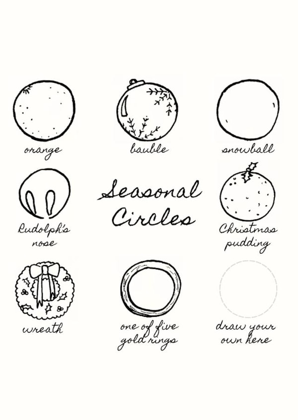 Christmas card - Seasonal Circles - selection of festive circular sketches created by Harry Joseph